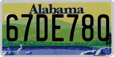 AL license plate 67DE780