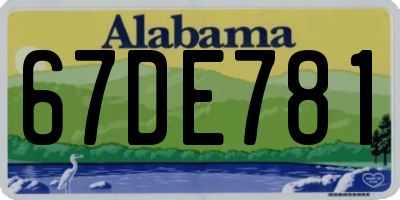 AL license plate 67DE781