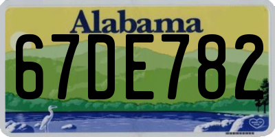 AL license plate 67DE782