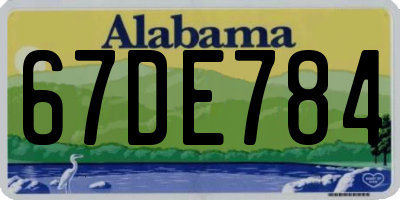 AL license plate 67DE784