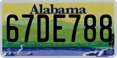 AL license plate 67DE788
