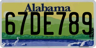 AL license plate 67DE789