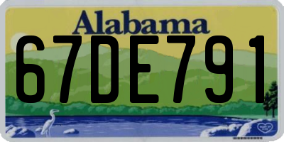 AL license plate 67DE791