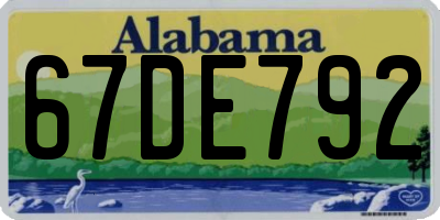 AL license plate 67DE792