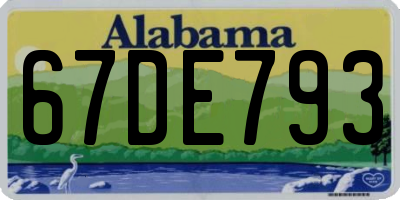 AL license plate 67DE793