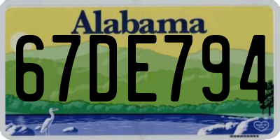 AL license plate 67DE794