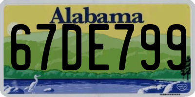 AL license plate 67DE799