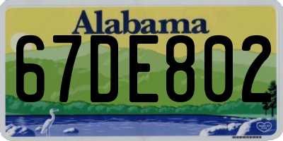 AL license plate 67DE802