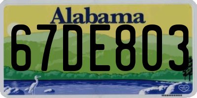AL license plate 67DE803
