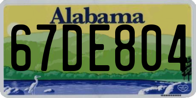 AL license plate 67DE804