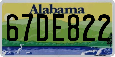 AL license plate 67DE822