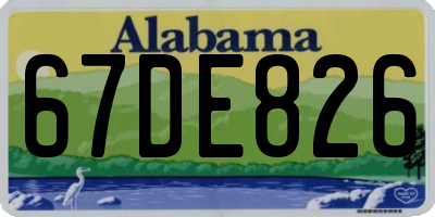 AL license plate 67DE826