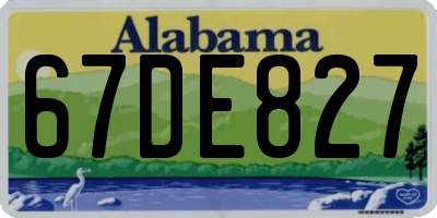 AL license plate 67DE827