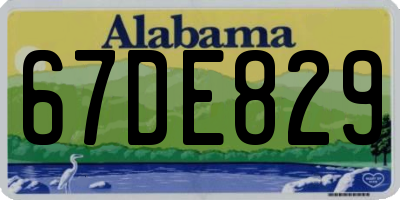 AL license plate 67DE829