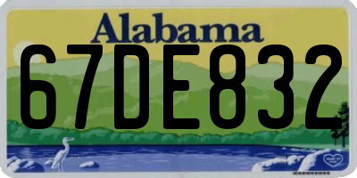AL license plate 67DE832