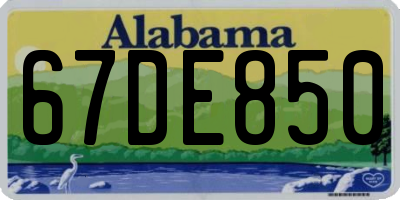 AL license plate 67DE850