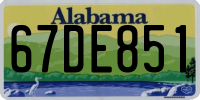 AL license plate 67DE851