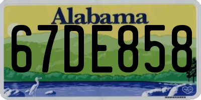 AL license plate 67DE858