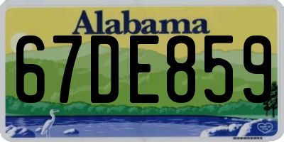 AL license plate 67DE859