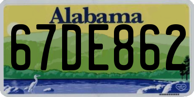 AL license plate 67DE862