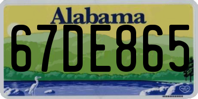 AL license plate 67DE865