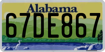 AL license plate 67DE867