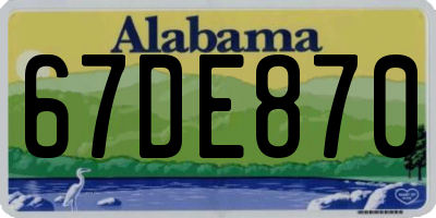 AL license plate 67DE870