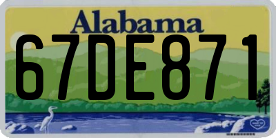 AL license plate 67DE871