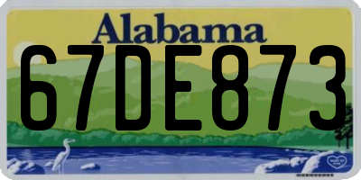 AL license plate 67DE873