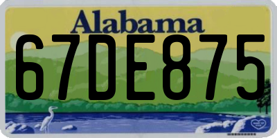 AL license plate 67DE875