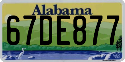 AL license plate 67DE877