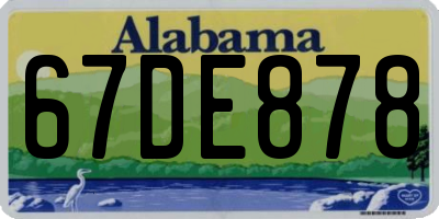 AL license plate 67DE878