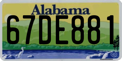 AL license plate 67DE881