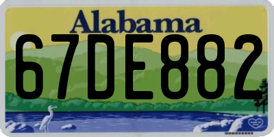 AL license plate 67DE882