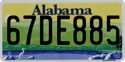 AL license plate 67DE885