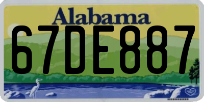 AL license plate 67DE887