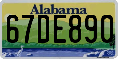 AL license plate 67DE890