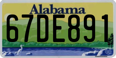 AL license plate 67DE891