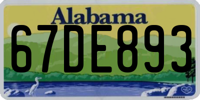 AL license plate 67DE893