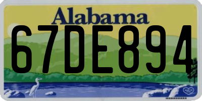 AL license plate 67DE894