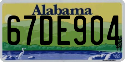 AL license plate 67DE904