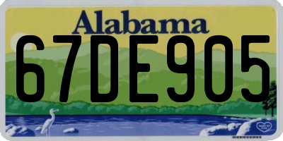AL license plate 67DE905