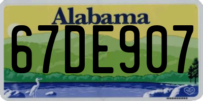 AL license plate 67DE907