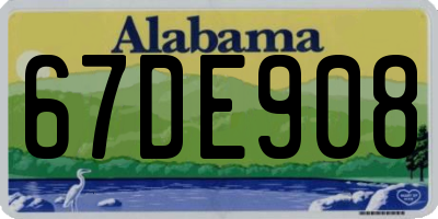 AL license plate 67DE908