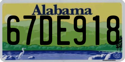 AL license plate 67DE918