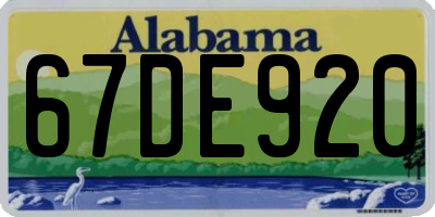 AL license plate 67DE920