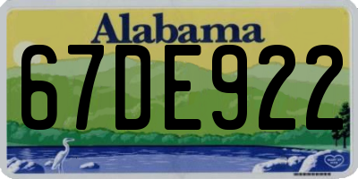 AL license plate 67DE922
