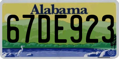 AL license plate 67DE923