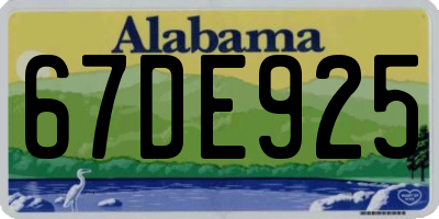 AL license plate 67DE925