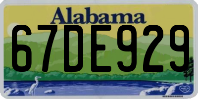 AL license plate 67DE929